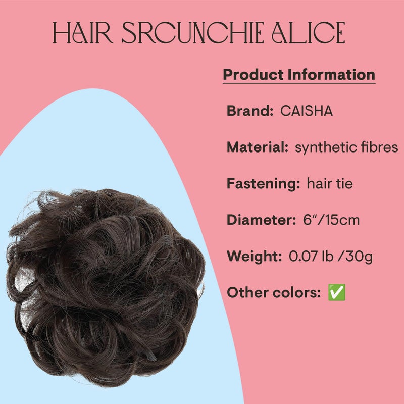 CAISHA Messy Scrunchie Bun Voluminous Wavy Hairpiece Heat-resistant Synthetic Fibres Brown G6A - Image 2